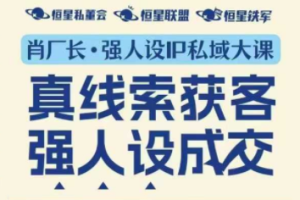 肖厂长·强人设IP私域大课11月深圳站大课（音频+字幕）